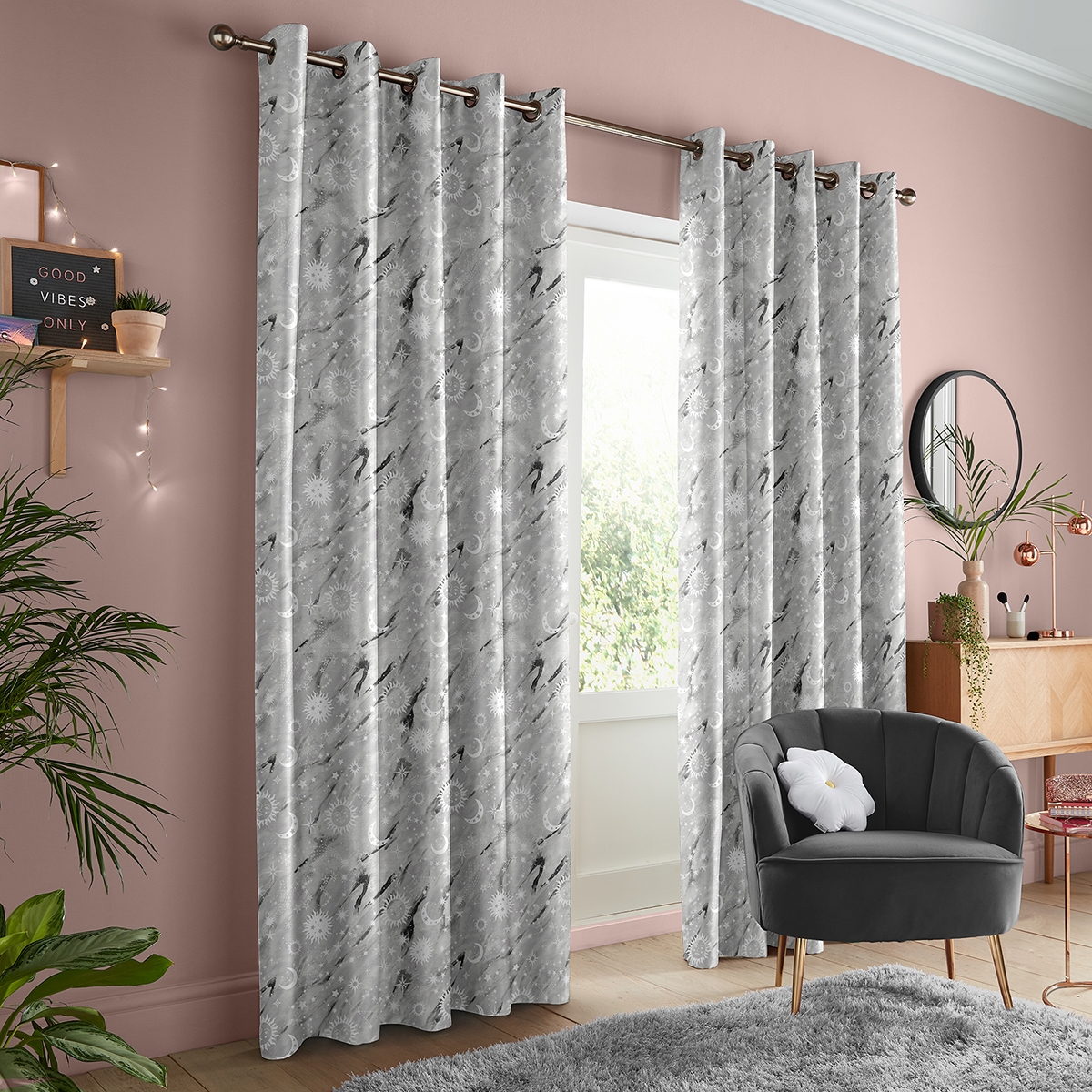 Product photograph of Skinny Dip Marble Celestial Stone Curtain from Choice Furniture Superstore.